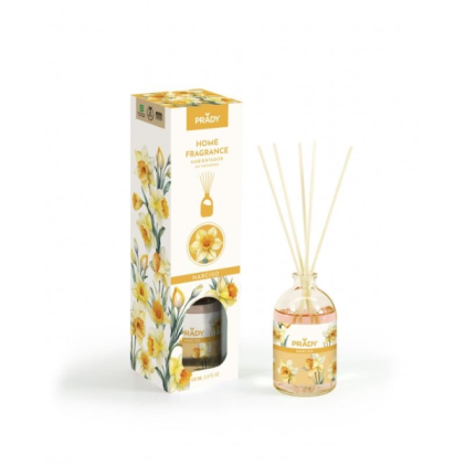 Deodorante per ambienti Prady Narcissus Mikado - Flacone in vetro da 100 ml e bastoncini diffusori