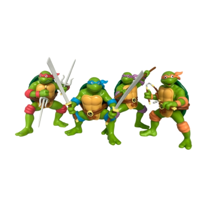Comansi TMNT Teenage Mutant Ninja Turtles Set di 4 personaggi - Stile fumetto retr&ograve; - Da collezione - Michelangelo, Donatello, Raffaello, Leonardo
