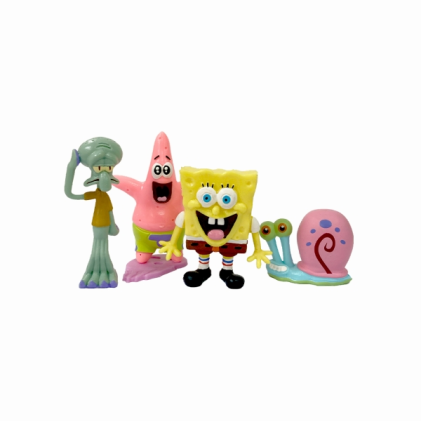 Comansi SpongeBob Family Set - 4 personaggi - Da collezione - SpongeBob, Squidward, Patrick e Mr. Krabs