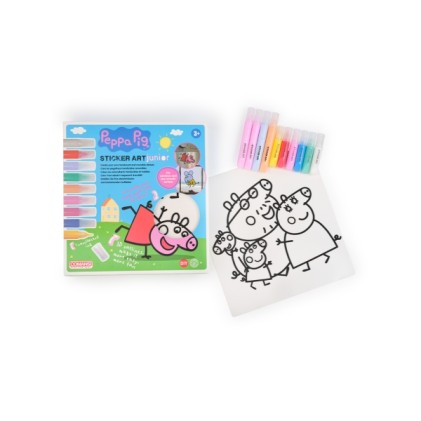Comansi Sticker Art Junior Peppa Pig - Adesivi creativi per finestre - Lavoretti per bambini - Assortimento a tema