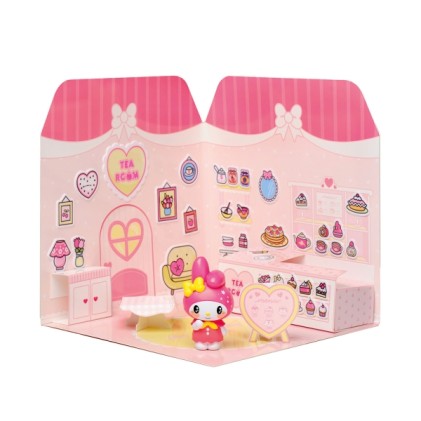 Comansi Sticker House My Melody Tea Room - Include personaggio - Adesivi lavabili - Scena adorabile - Gioco creativo