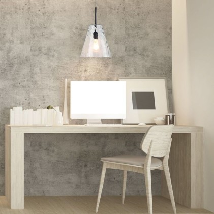 V-TAC Lampadario LED a Cono in Vetro con Portalampada E27 (Max 60W) Colore Trasparente