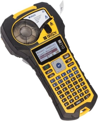 Stampante per etichette portatile Brady M210 - Schermo LCD - Risoluzione: 203 dpi - Larghezza massima etichetta: 19,05 mm - Colore: Giallo/Nero