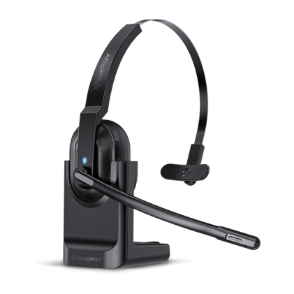 Cuffie wireless Energy Sistem Voice Pure Office - Bluetooth 5.0, 2,4 GHz - Connessione multipunto per telefono e computer - Microfono con cancellazione del rumore - Nero