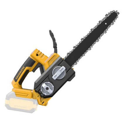 Sega da potatura Blim 20V - Lama da 12" - Schermo LCD - Motore brushless - Batteria non inclusa - Custodia per il trasporto - Nero e giallo