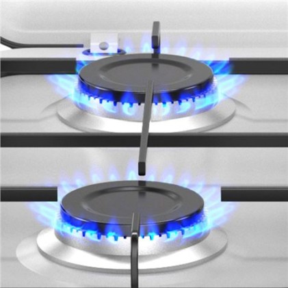 Cucina a gas Muvip Vulcano con 4 fuochi - Coperchio protettivo - Piedini in gomma - Superficie smaltata - Bruciatore rimovibile - 47,8x47,8x60 cm - Bianco