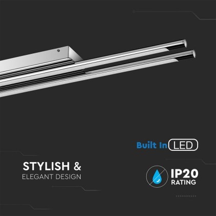 V-TAC Lampada LED da Specchio Doppia 36W Colore Cromato con Vetro Opaco 4000K IP20 L: 940mm
