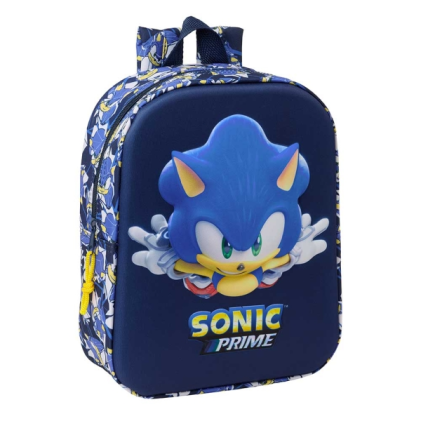 Zaino per neonati Safta Sonic 3D, 6 litri - Maniglia superiore - Spallacci imbottiti e regolabili - Chiusura con cerniera - 22x27x10 cm - Blu navy