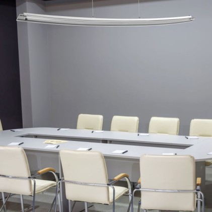 V-TAC Lampadario LED a Sospensione Curvo in Metallo a Specchio con Copertura in Vetro 18W Colore Cromato 4000K