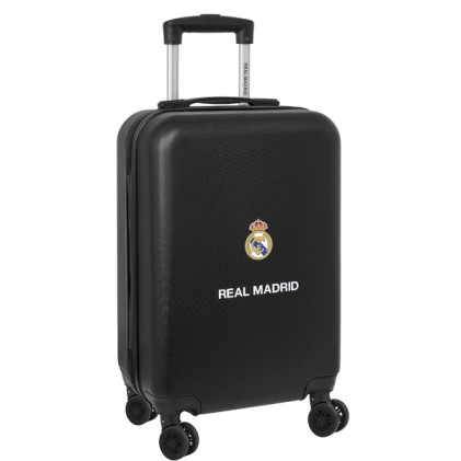 Valigia trolley rigida Safta Real Madrid da 20" - Chiudibile a chiave - Maniglia telescopica in PVC con impugnatura in gomma - 4 ruote girevoli a 360&deg; - 34,5x55x20 cm - Nera