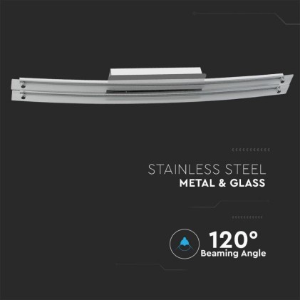 V-TAC Lampada LED da Specchio 36W Colore Cromato con Vetro Ricurvo 4000K IP20 L: 985mm*2