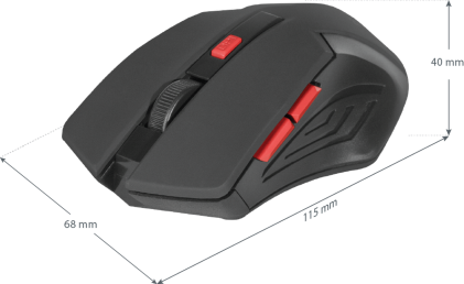 Mouse ottico senza fili Defender Accura MM-275 Rosso,6D, 800-1600 dpi