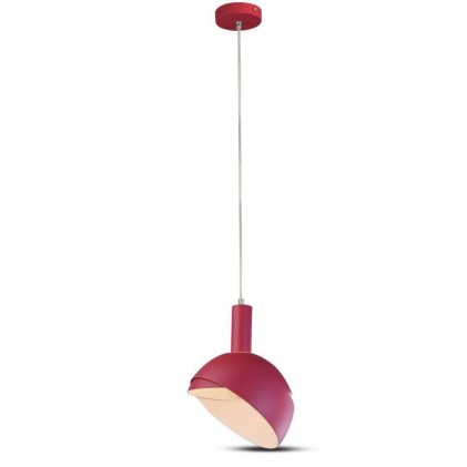 V-TAC Lampadario LED con Paralume in Alluminio e Portalampada E14 (Max 60W) Colore Rosa