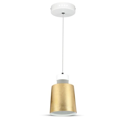 V-TAC Lampadario LED a Cilindro in Metallo 7W Colore Oro 4000K