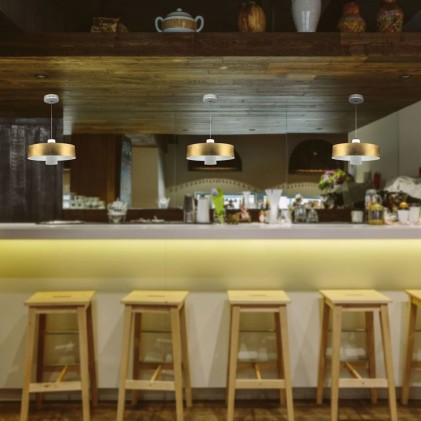 V-TAC Lampadario LED a Scodella in Metallo 7W Colore Oro 3000K