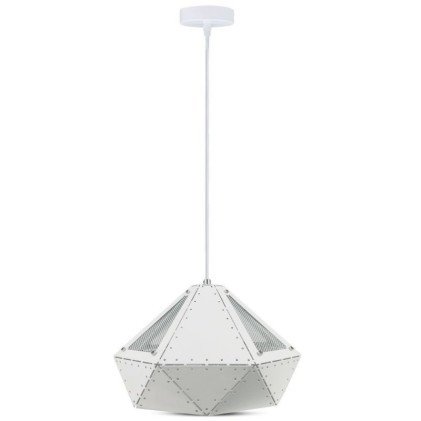V-TAC Lampadario LED a Prisma in Metallo con Portalampada E27 (Max 60W) Colore Bianco