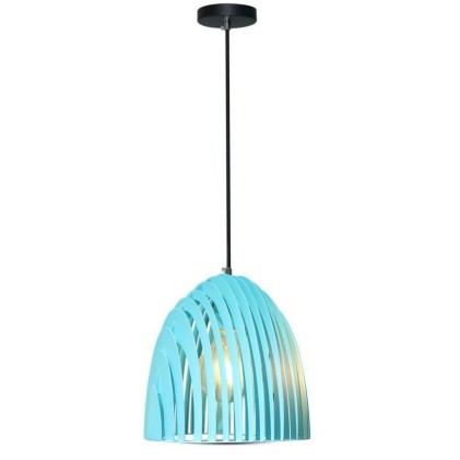 V-TAC Lampadario LED a Campana Prismatica in Metallo con Portalampada E27 (Max 60W) Colore Blu