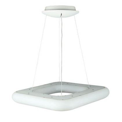 V-TAC Lampadario LED a Sospensione Quadrato 42W con Telecomando Cambio Colore 3 in 1 Corpo Bianco l: 60cm h:120cm Dimmerabile