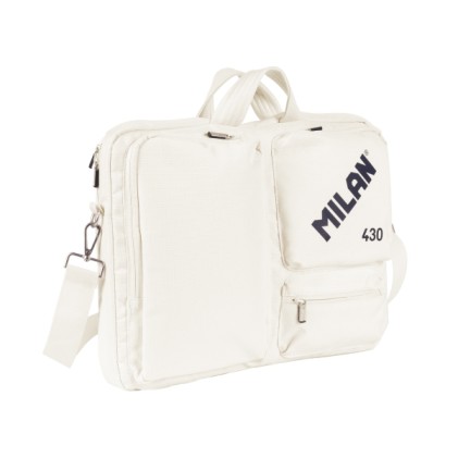 Borsa porta laptop Milan 430 Since 1918 per laptop fino a 17" - Chiusura con cerniera - 3 scomparti - 42x34x9cm - Beige