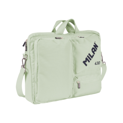 Milan 430 Since 1918 Borsa porta computer portatile fino a 17" - Chiusura con cerniera - 3 scomparti - 42x34x9cm - Colore menta