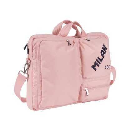 Borsa porta laptop Milan 430 Since 1918 per laptop fino a 17" - Chiusura con cerniera - 3 scomparti - 42x34x9cm - Rosa