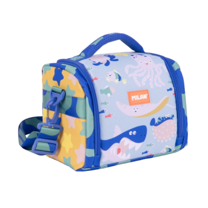 Borsa termica per il pranzo Milan Blue Odyss 5L - Grande capacit&agrave; - Apertura completa - 24,5x20x16cm - Multicolore