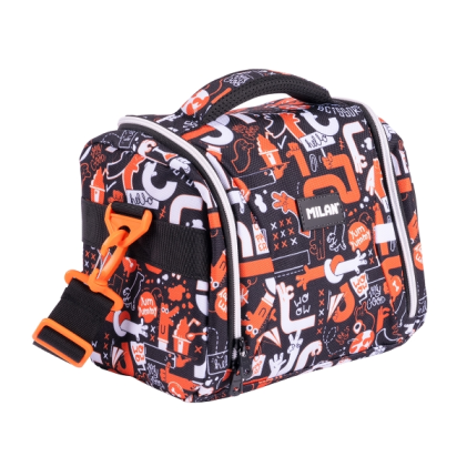 Borsa termica per alimenti Milan Fingers da 5 litri - Grande capacit&agrave; - Apertura completa - 24,5x20x16 cm - Arancione