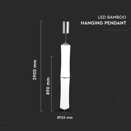 V-TAC Lampadario LED a Sospensione con Doppio Cilindro Verticale 32W Colore Bianco Satinato 3000K Triac Dimmerabile