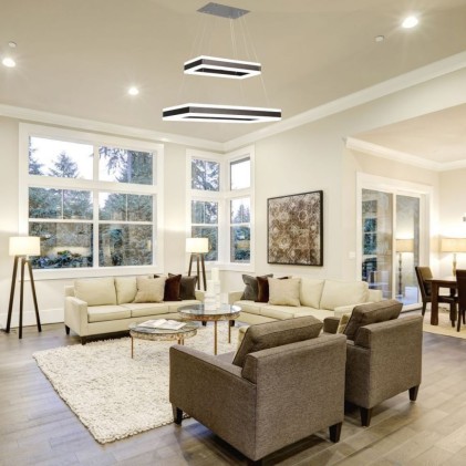 V-TAC Lampadario LED a Sospensione con 2 Rettangoli 100W in Metallo Colore Caffè 3000K Triac Dimmerabile