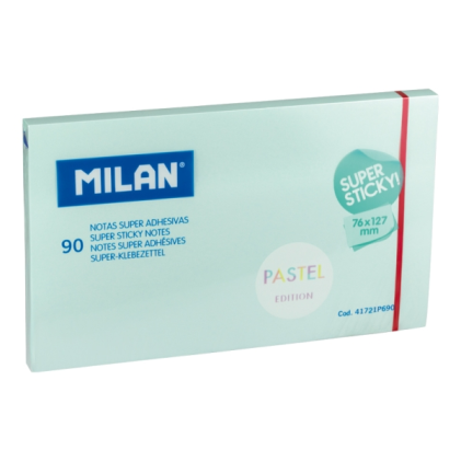 Confezione da 90 foglietti adesivi super adesivi Milan - 76x127 mm - Blu pastello