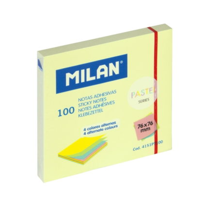 Confezione da 100 post-it Milan Pastel - 76x76mm - Colori pastello assortiti