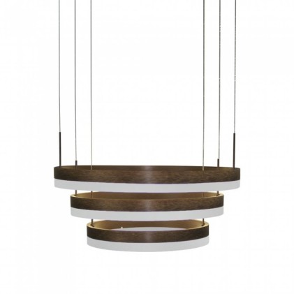 V-TAC Lampadario LED a Sospensione con 3 Cerchi 80W in Metallo Colore Caffè 3000K Triac Dimmerabile