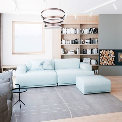 V-TAC Lampadario LED a Sospensione con 3 Cerchi 80W in Metallo Colore Caffè 3000K Triac Dimmerabile