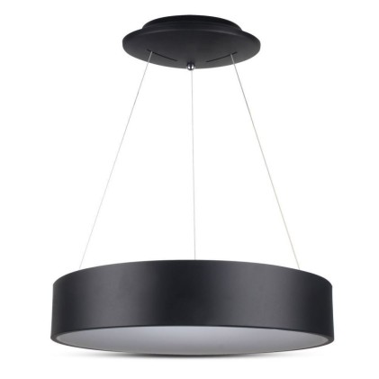 V-TAC Lampadario LED a Sospensione Circolare 25W in Metallo Colore Nero d: 45cm h: 120cm 3000K