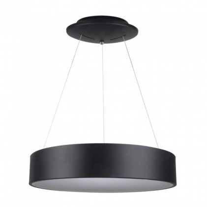 V-TAC Lampadario LED a Sospensione Circolare 30W in Metallo Colore Nero d: 60cm h: 120cm 3000K