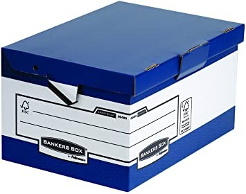 Fellowes Bankers Box Ergo-Stor Maxi File Contenitore con Manici Ergonomici - Coperchio Fisso - Montaggio Automatico Fastfold - Cartone Riciclato Certificazione FSC