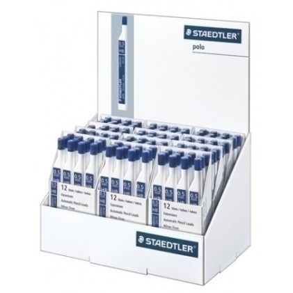 Staedtler 257 Pole espositore di 144 tubi di piombo di ricambio per matite meccaniche HB da 0,5 mm - Forte e durevole - Adatto per la maggior parte delle matite meccaniche
