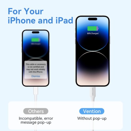 Cavo USB 2.0 tipo A maschio a Lightning maschio 2,4 A 1 M bianco