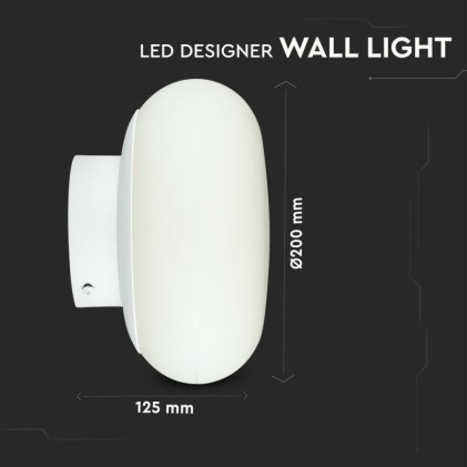 V-TAC Lampada LED da Muro Rotonda 12W Colore Bianco 3000K IP20 Triac Dimmerabile