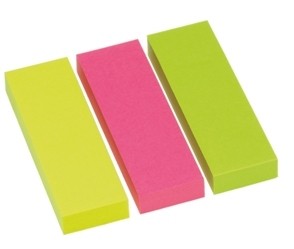 Global Notes inFO Confezione da 3 blocchi da 100 segnalibri pagina 75 x 25 mm - Certificazione FSC™ - Colori giallo, verde e rosa