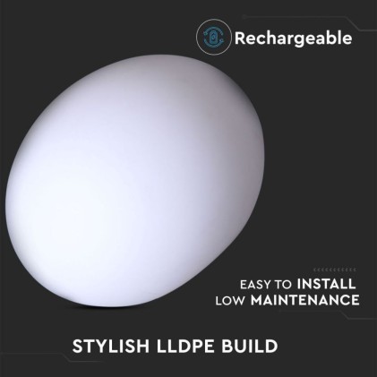 V-TAC Palla Ovale LED 1W RGB con Telecomando IR 24 Tasti e Alimentatore IP67 Dimmerabile