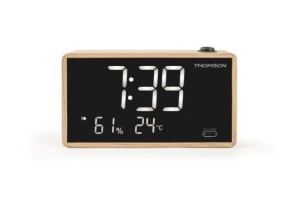 Orologio radio Thomson con proiezione - Doppio allarme - Angolo di proiezione regolabile - Dimmer luce - Nero