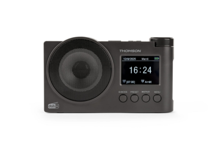 Radio Thomson DAB+ FM con altoparlante Bluetooth - 30 stazioni DAB+ e 30 FM preimpostate - Aggiornamenti automatici delle stazioni - Display LED retroilluminato - Nero