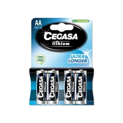 Confezione da 4 batterie al litio Cegasa AA FR6 da 1,5 V