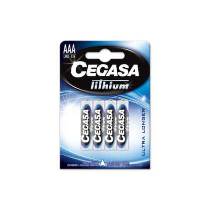Confezione da 4 batterie al litio AAA LR03 da 1,5 V Cegasa Lithium