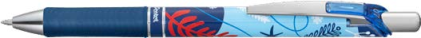 Penna a inchiostro gel retrattile Pentel Energel, tratto da 0,7 mm a 0,35 mm, ricaricabile, impugnatura, inchiostro blu, motivi floreali giapponesi