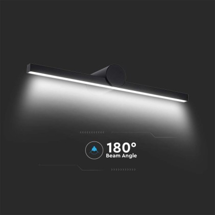 V-TAC Lampada LED da Specchio 12W Colore Nero 3000K 610*100mm IP20