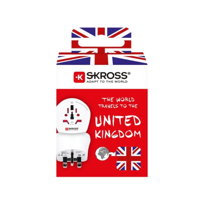 Adattatore da viaggio Skross World a UK - Bianco