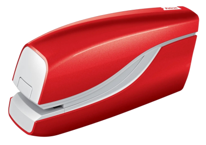 Cucitrice elettrica senza contatto Petrus WOW E-310 - Fino a 10 fogli - Pinzatura ravvicinata - Utilizza punti Petrus n. 10 - Rosso metallizzato