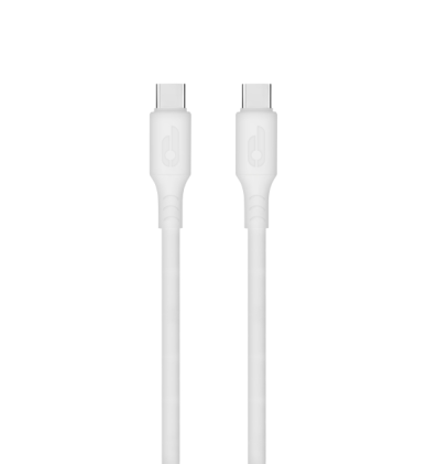 Cavo USB-C maschio a USB-C maschio in silicone Blackbyte by Pedro Buerbaum - Fino a 100 W - 1 metro - 480 Mbps - Compatibile con ricarica rapida - Diametro 3 mm - Bianco